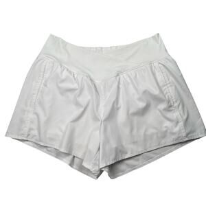 Halara Shorts Women XL White Built in Liner Yoga Crossover High Rise 3.5" Inseam